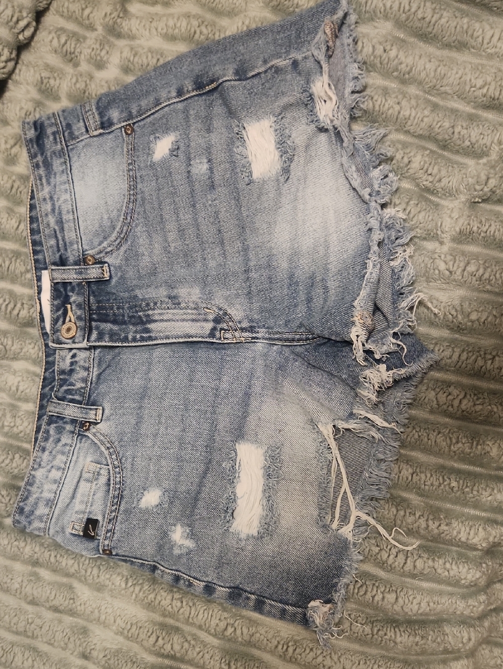 Distressed Kancan Medium Jean Shorts